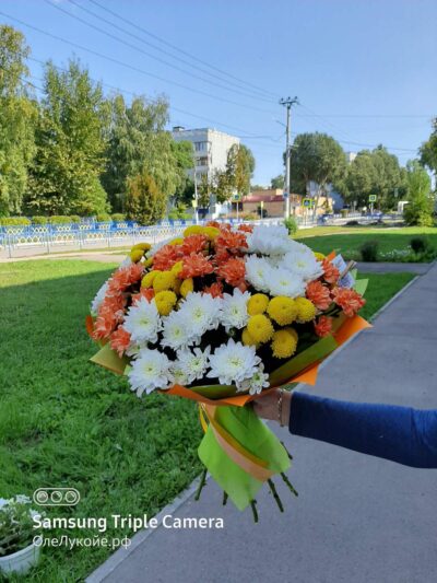Яркий цитрус, круглый букет Яркий цитрус, круглый букет — изображение 1