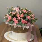 Корзиночка с кустовой розой
